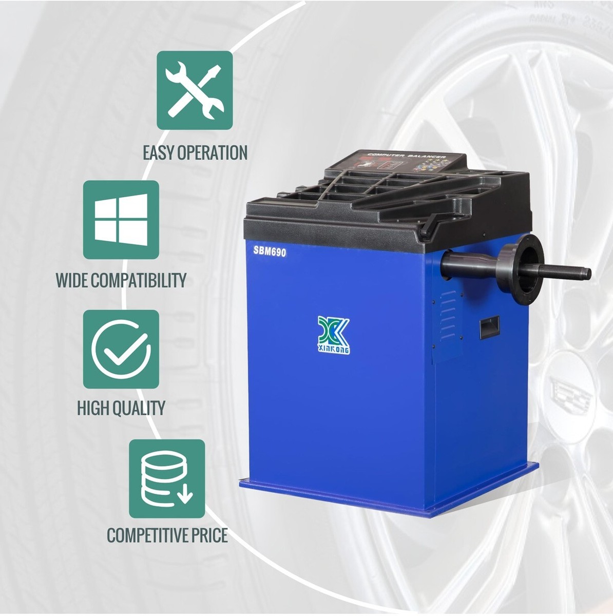 XK 690 Wheel Balancers Tire Balancer Machine Rim Car Heavy Duty