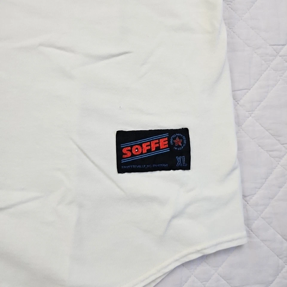 VTG Navy Soffes Choice Men's White Baseball Jersey Size XL Made in USA Button - Image 3 of 4