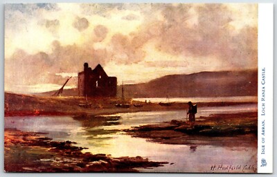 Loch Ranza Castle Isle of Arran Scotland H Hadfield Cubley C 1910 Oilette