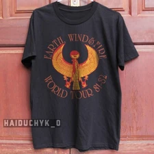 EARTH WIND and FIRE 81-82 Retro Unisex Black T-shirt - Free Shipping