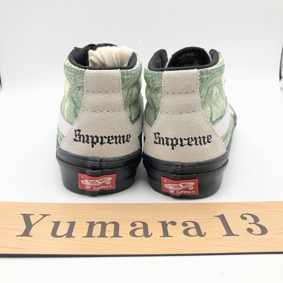 Supreme × Vans Dollar Skate Grosso Mid Black White Pink 3colors