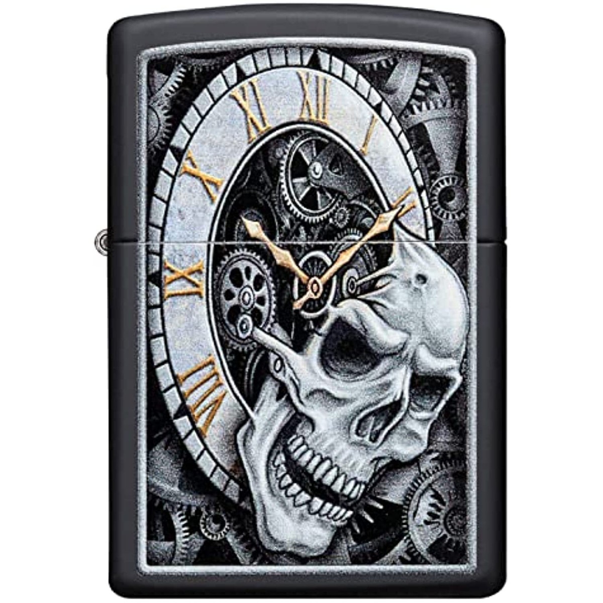 ♡ L ♡ ZIPPO Time Skull Black Matte Color Image 29854 **NEW** | eBay