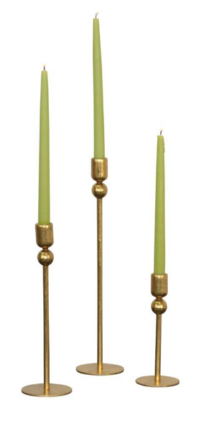 3Tlg. KerzenstäNder-Set Aus Metall, Antik Goldfarben-image