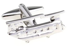Helicopter Pair Cufflinks Silver Twin Rotor Wedding Gift Box & Polishing Cloth