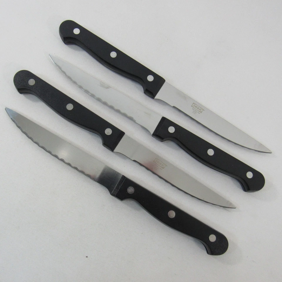 4-Pack IKEA SNITTA 605.782.20 Black Steak Knife Stainless Flatware New - Image 3 of 4