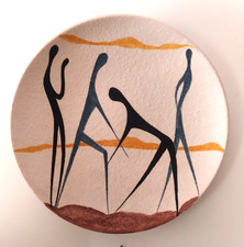 Piatto decorativo d'arredamento con disegno stilizzato - Alfa Ceramiche -Vintage