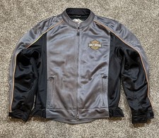 Harley Davidson Black Grey Jacket RN 103819 CA 03402 Size Med. Men w/ Elbow Pads