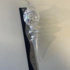 Vintage Clear Glass Ball / Tear Drop Icicle Silver & White Glitter Ornament 8.5” — photo 5