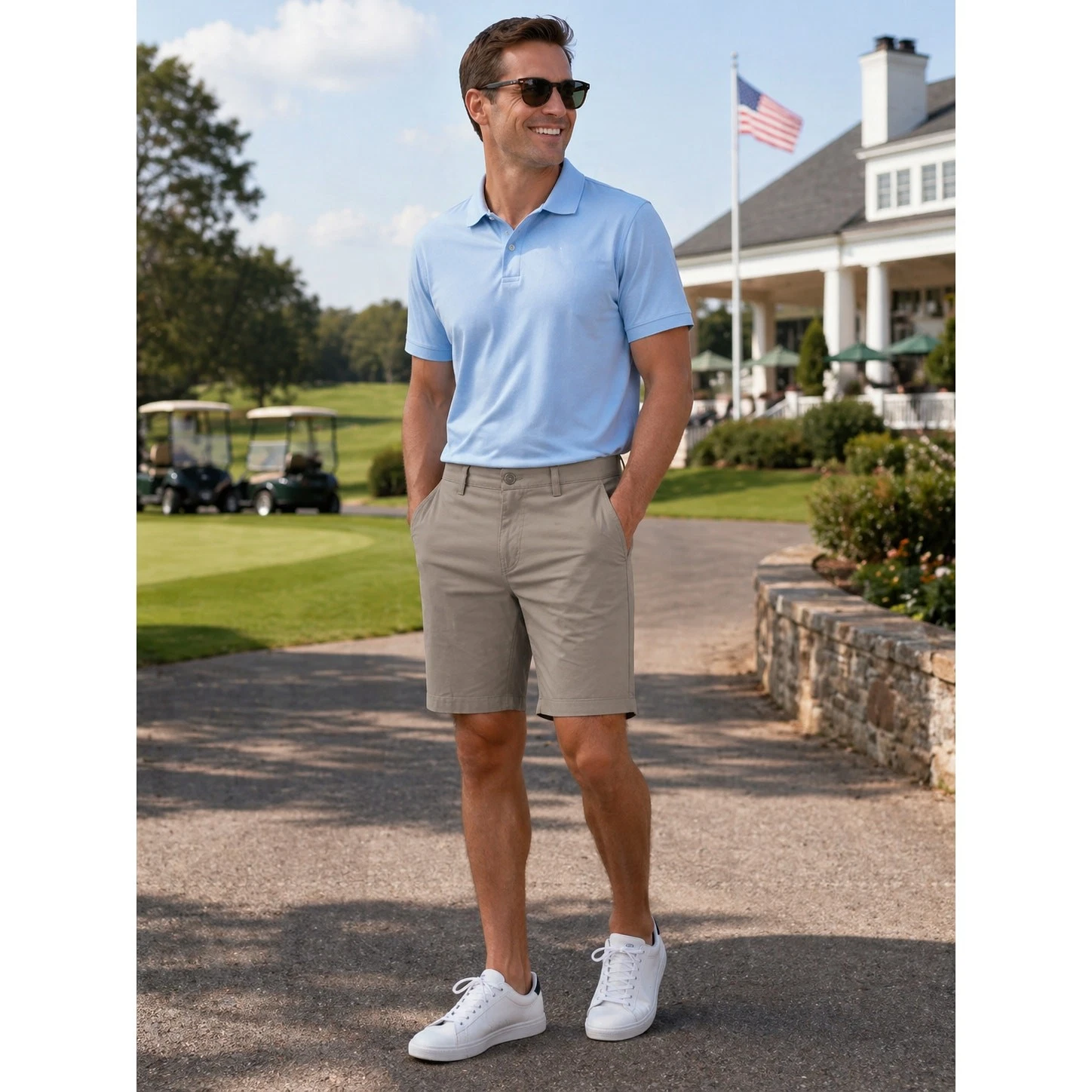 Shore Men's 28 Chateau 7.5" Casual Preppy Bowen Flat Front Chino Shorts OS29-21