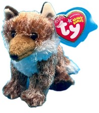 Juguete de peluche Ty Beanie Baby PUNGO el lobo rojo (exclusivo de Internet) MWMTs