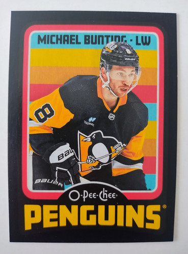 2024-25 O-Pee-Chee Hockey Retro Black Border #367 Michael Bunting Peguins /100