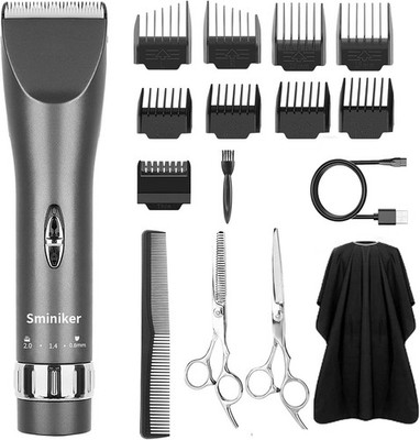 Cordless Hair Clippers Rechargeable Cutting Kit with Cape Scissors 9 Combs