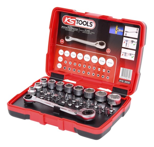 "Ks Tools 1/4\"+11 Mm Durchgangs-SteckschlüSsel- Und Bit-Satz, 31-Teilig"-image