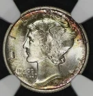 1942 MERCURY DIME NGC MS 66+ BEAUTIFUL GLOWING WHITE SILVER SATIN WITH CRIMSON