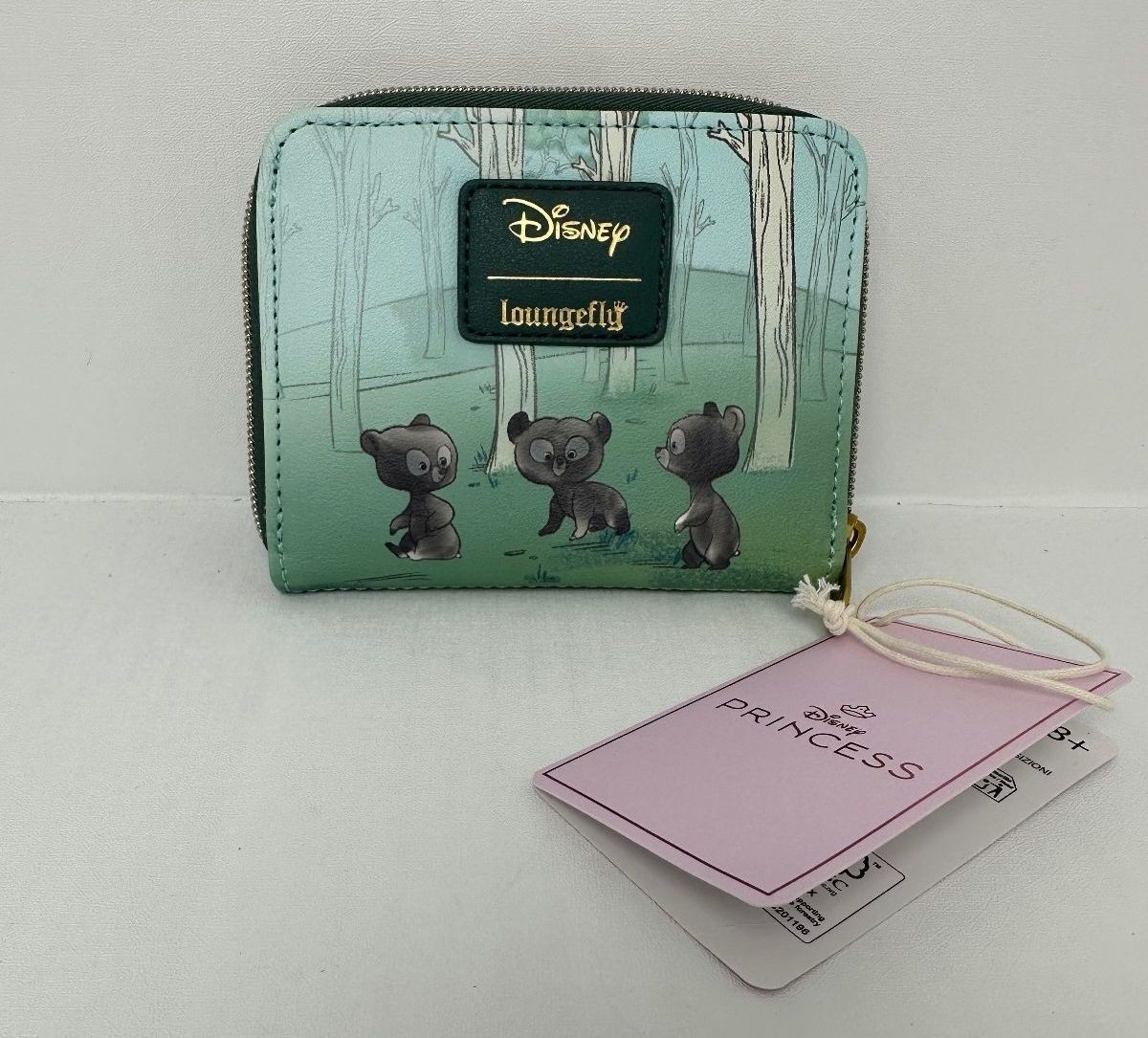 Cartera Disney Loungefly Brave Princesa Mérida y Oso Trillizos Cremallera Alrededor Nueva con Etiquetas