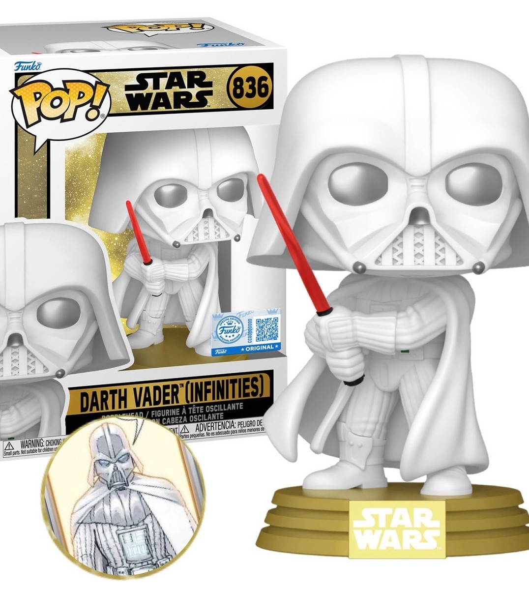 Funko Pop! White Darth Vader (Infinities) #836 Exclusive Vinyl +