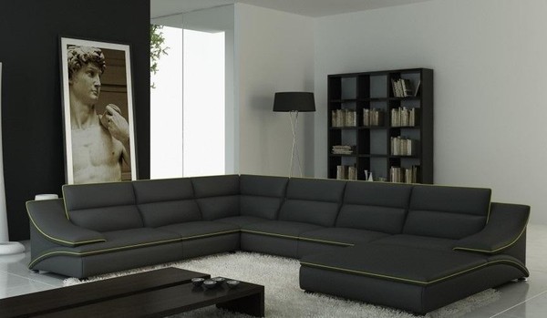 Ecksofa Ledersofa Polster Wohnlandschaft Couch Sitz Eck Garnitur U Form Eltmanng-image