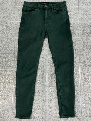 Just Black Denim Womens 28 Skinny Jeans Dark Green Mid Rise Stretch Style
