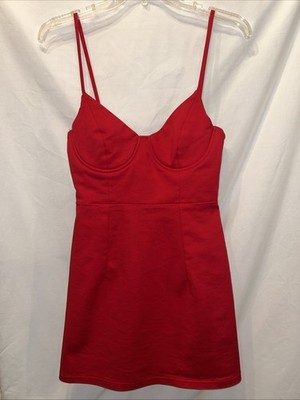 Princess Polly Novella Mini Dress size 4 Red Underwire Adjustable Strap Vamp