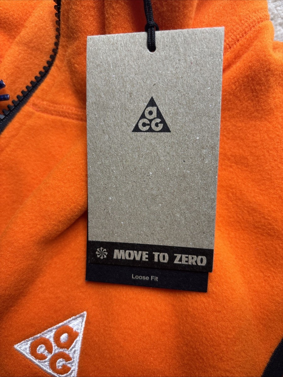 Nike ACG Wolf Tree Men's Vest Polartec Size Medium Orange/Black