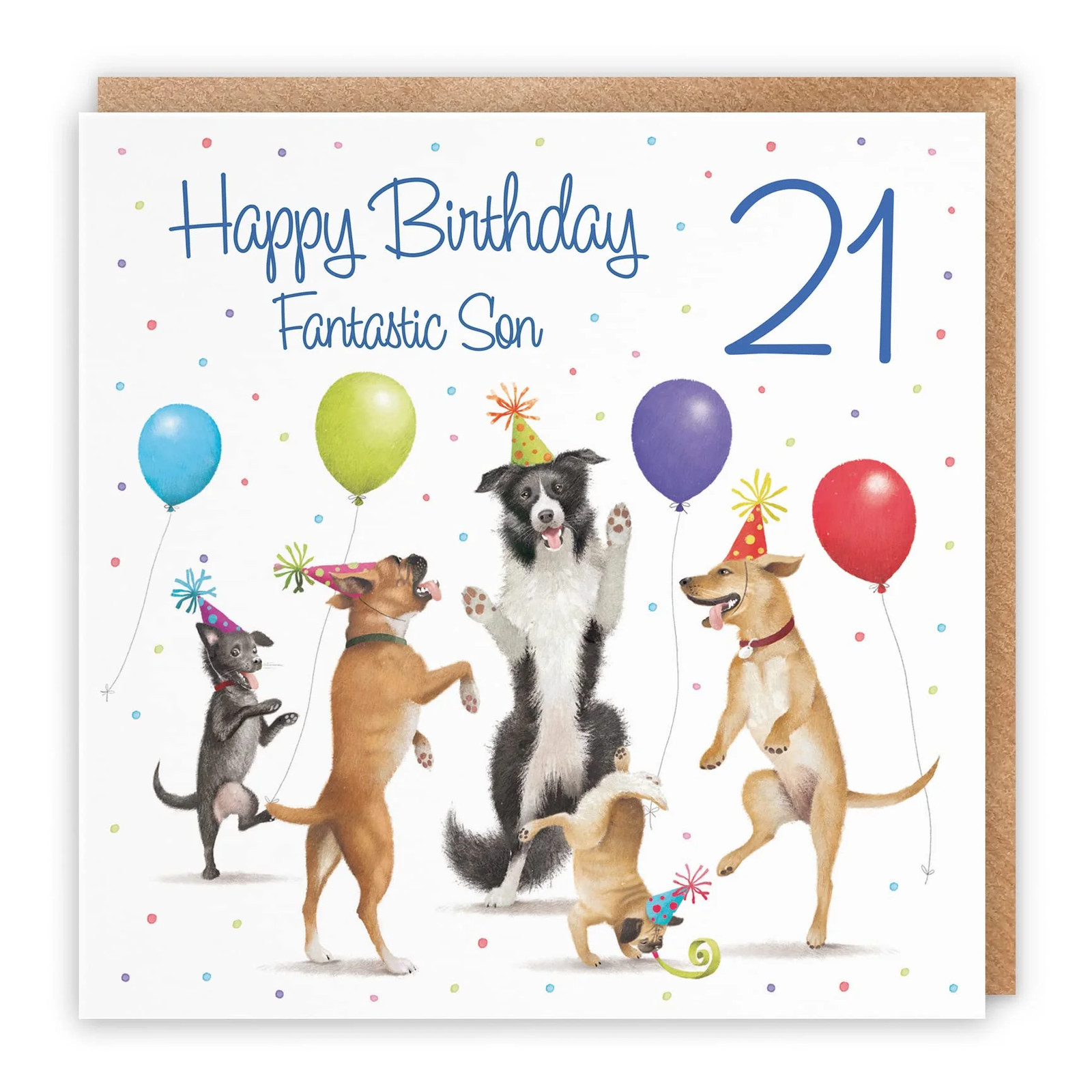 21st Son Birthday Card Dancing Dogs Milo's Gallery