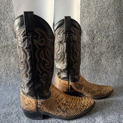 Dan Post Men's Western Equestrian Boots Exotic Python Leather Size 8.5 Cowboy