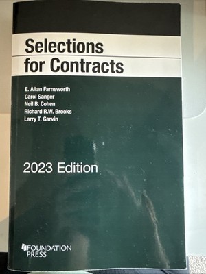 Selections for Contracts 2023 Edition Farnsworth Sanger Paperback Book