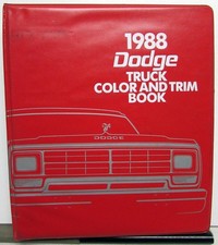 1988 Dodge Truck Dealer Color Trim Book Pickup Ramcharger Van Raider Dakota