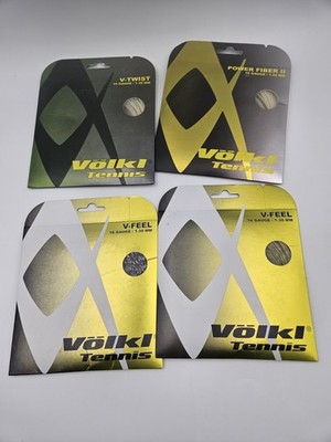 Volkl Tennis String Lot Of 4 Brand New 16 GA V-Feel Power Fiber II V- Twist