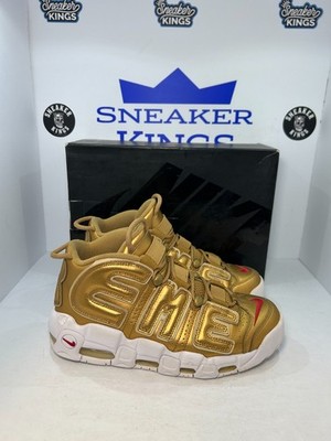 Supreme x Nike Air More Uptempo Metallic Gold Size 9
