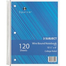 Sparco Wirebound College Ruled Notebooks 83254