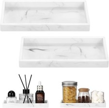 Bathroom Vanity Tray - 2 Pack 7.9" x 4" Silicone Soap Dish for Kitchen