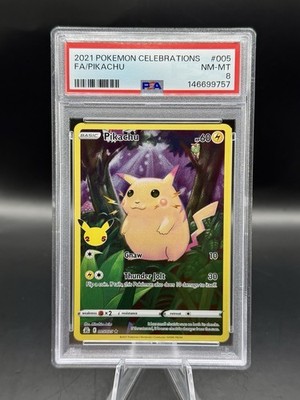 PSA 8 Pikachu Full Art 005/025 Pokemon Celebrations 2021 English