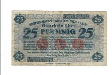 Notgeld - Bremerhaven, Geestem&uuml;nde und Lehe - 25 Pf. -ohne Datum-Verkehrsausgabe