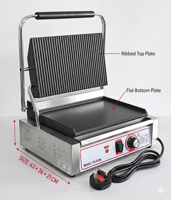 Kommerzielle Panini Toaster Maschine Gerippte Oberseite Grill Elektrischer Sandwichmaker