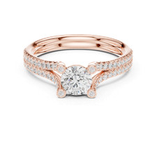 Petite Twist Feminine Ring VVS1/D/Excellent Round 61pc Diamond Gold Over b220