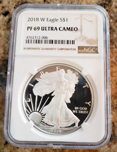 2018-W American Silver Eagle NGC Brown Label PF 69 Ultra Cameo