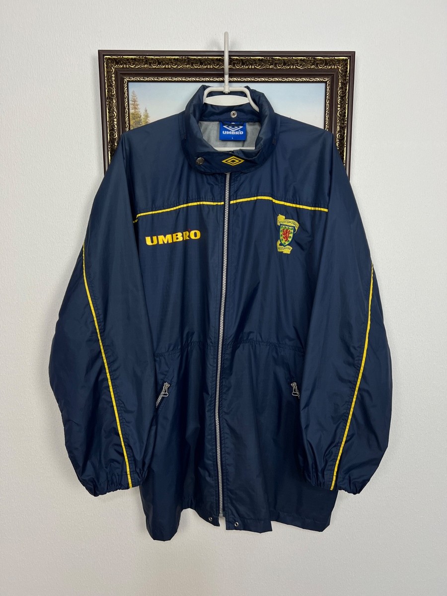 Vintage 90's Umbro Scotland Football Train Jacket Track Top Hooded