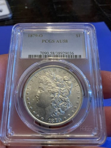 1879 O MORGAN SILVER DOLLAR $1 PCGS AU58 AU 58 White Original