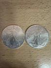2 American Silver Eagle Coins 2023 BU .999 Fine Silver $1 Eagles