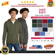 District DT6102 Men's Poly/Cotton V.I.T. Fleece Long Sleeve Full Zip Hoodie