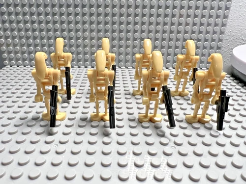 Star Wars Custom Battle Droids Minifigures - Lot of 8 with blasters - NOT LEGO