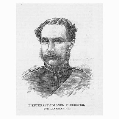 Oberstleutnant Forrester of the 5th Lanarkshire - antiker Druck 1881