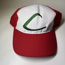 Pokemon Ash Ketchum Hat Embroidered Cosplay Adult Adjustable Red White Cap