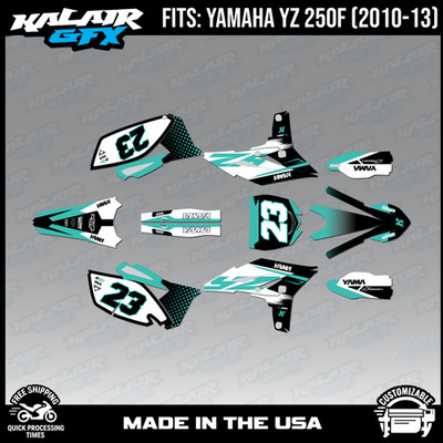 Graphics Kit for Yamaha YZ250F (2010-2013) Evader Series-TURQUOISE