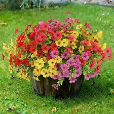 Artificial Flowers for Outdoors 12 Bundles Realistic Faux Plants UV Resistant...