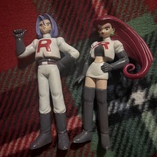 Vintage 1998 Tomy Pokemon Team Rocket Jessie and James Action Figure Set