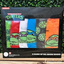 Teenage Mutant Ninja Turtles Boys No-Show Socks Set Of 6 Size M 9-2.5 NWT