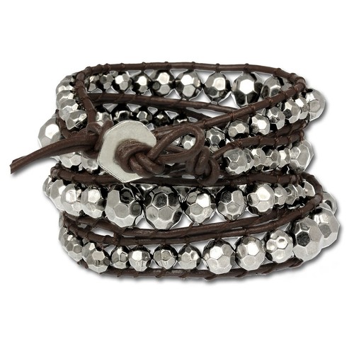 GLEAMART Bracciale Multistrato In Similpelle Leopardata Con Perle – Chiusura Magnetica, Regalo Donna