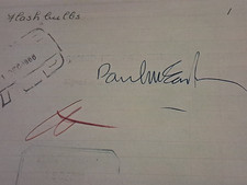 "PAUL MCCARTNEY "SIGNED ,BEATLES INVOICE .RARE.